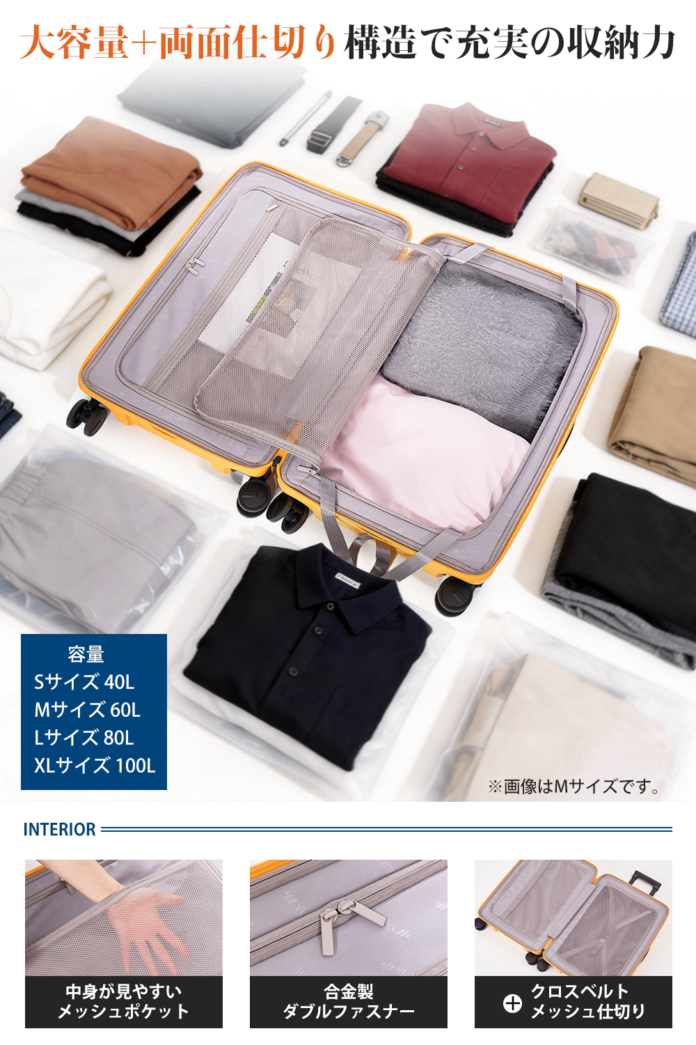 A high-end zipper model from the Traveler series.