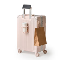 215進化形！ スーツケース 大型 ワンタッチ式カップホルダー キャリーケース 超軽量アルミフレーム 静音ダブルキャスター